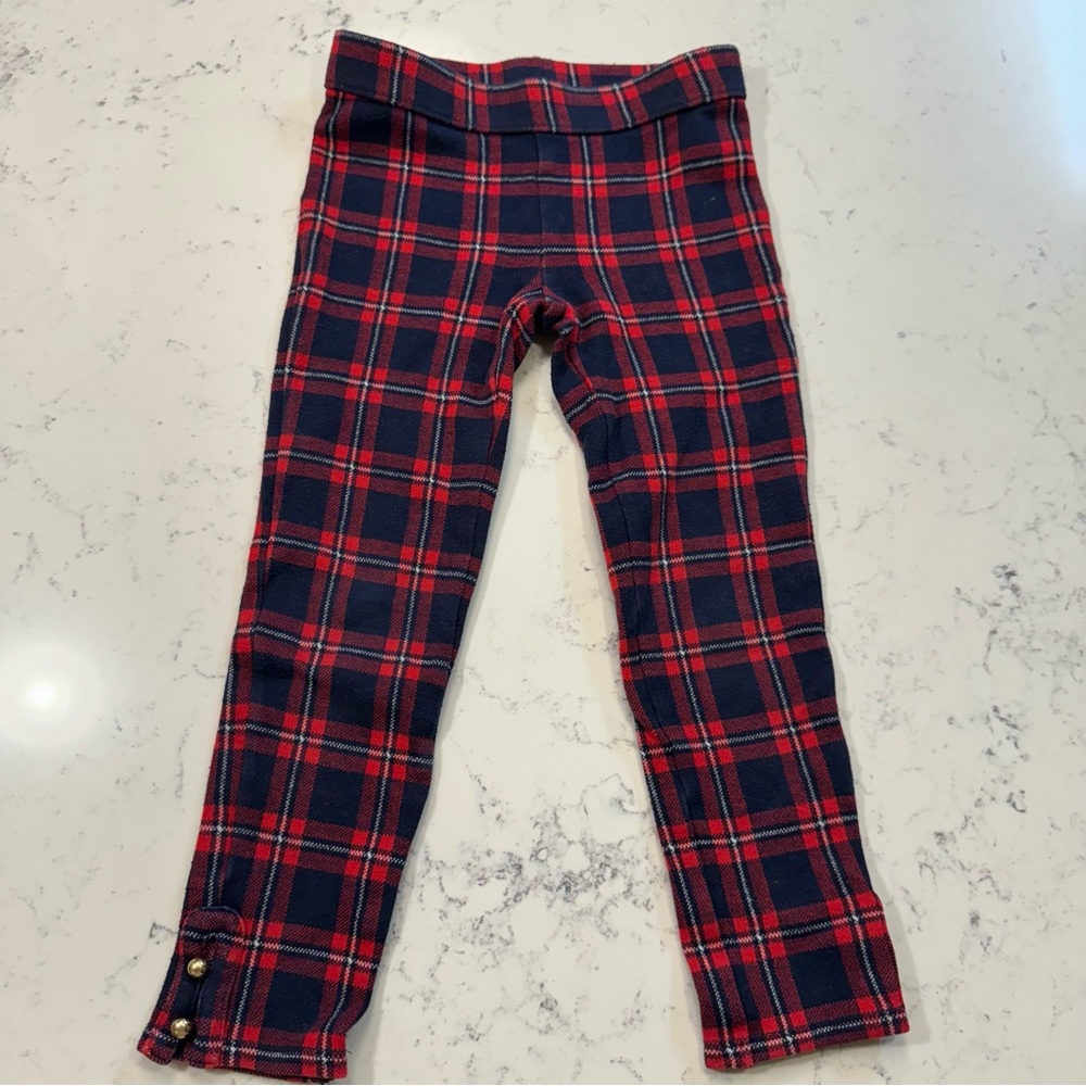 (Bundle Deal)JANIE AND JACK girl pants 5-6 years red plaid ankle cropped